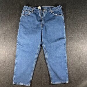 Carhartt B172 DST Jeans Mens 40x30 Blue Flannel Lined Relaxed Fit Workwear Denim